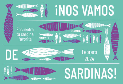 cartel con ilustraciones de sardinas